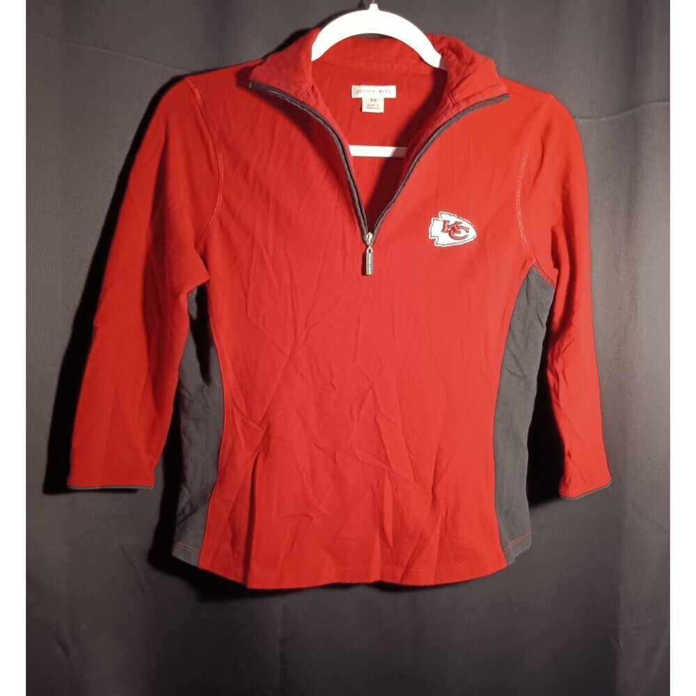 Cutter & Buck Traverse Women’s Small KC Chiefs Red 3/4 Sleeve 1/4 Zip Pullover
